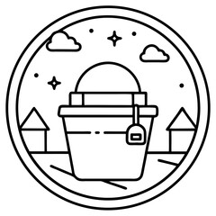 Travel Bucket List Icon Minimalist Line Art Vector for Adventure & Vacation Planning