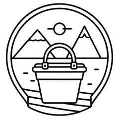 Travel Bucket List Icon Minimalist Line Art Vector for Adventure & Vacation Planning