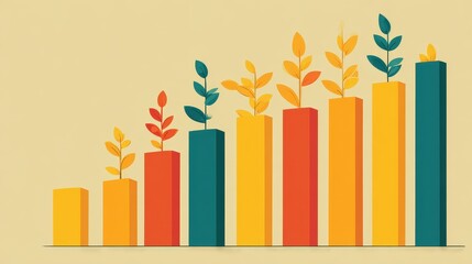 Financial growth strategy illustration flat design front view investment theme animation Split-complementary color scheme. 