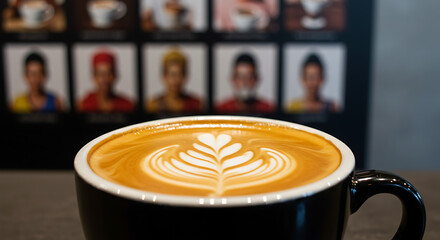 Close Up Of A Delicious Latte With Beautiful Latte Art