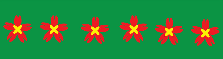 Red flowers on green