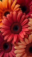 Vibrant Floral Background with Red and Orange Flowers