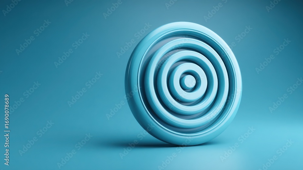 Poster blue with a white center symbolizing automated signal equilibrium icon concept for balanced trigger 
