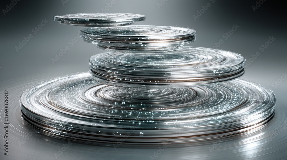 Poster a neatly stacked collection of coins representing wealth and financial growth in a minimalist and mo