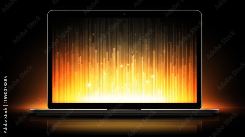 Poster sleek laptop computer displaying modern technology and digital connectivity for work and personal us