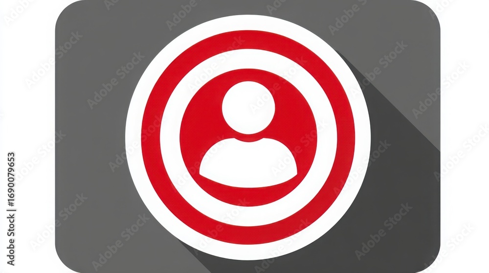 Poster a person standing inside a red circle symbolizing focus and individuality amidst a crowd in a dynami