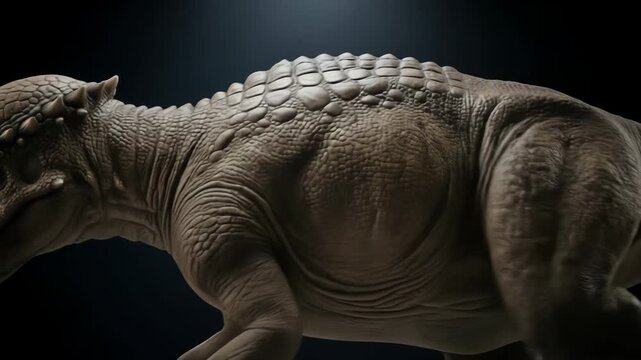 Armored Dinosaur Close-Up: Pachycephalosaurus Sculpture