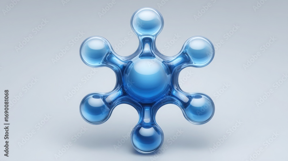 Aufkleber blue glass molecule depicting blockchain liquidity dial concept representing crypto-based volume in 