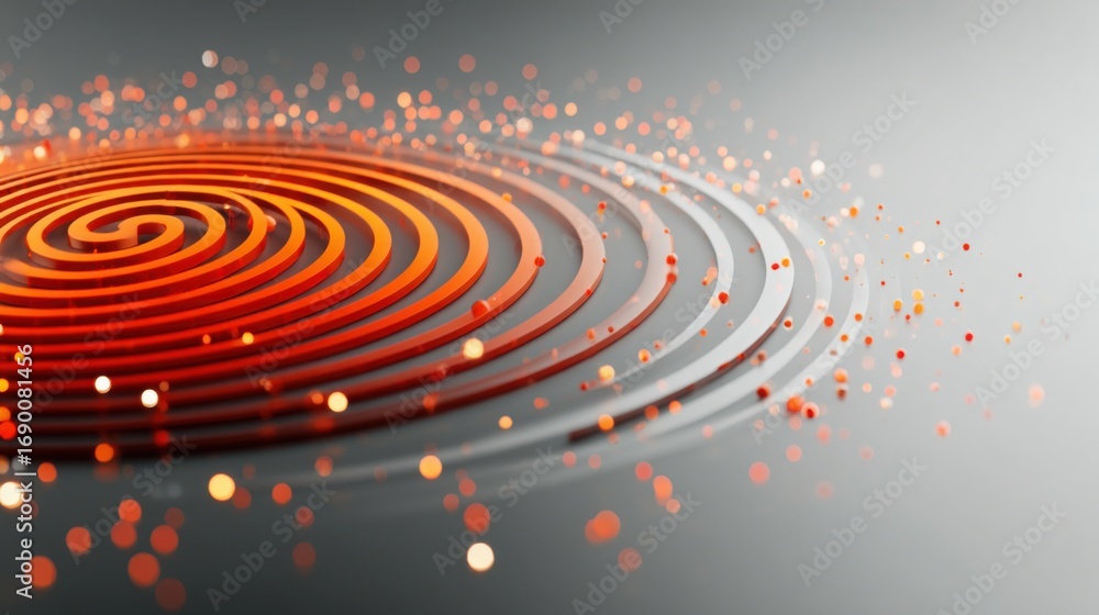 Aufkleber spiraling design featuring red and orange circles representing awareness and rhythmic recognition co