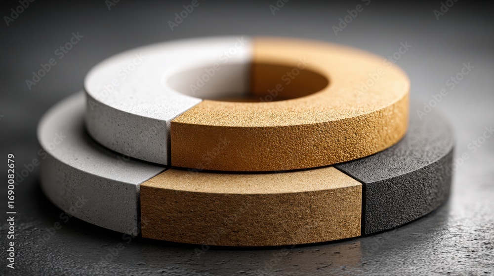 Aufkleber Pair of concrete blocks symbolizing strength and stability in urban architecture and construction design concepts