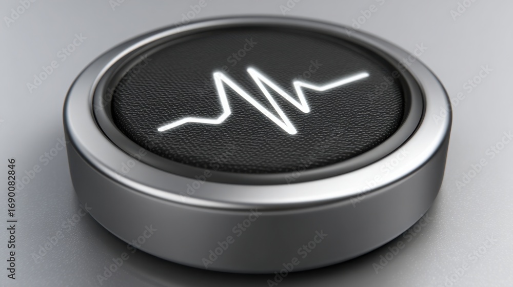 Poster dynamic capital pulse analyzer icon representing movement patterns and sensor technology for financi