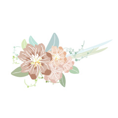 くすみカラーの小花のコサージュ