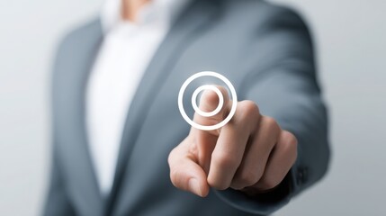 Clarity-aligned influence icon concept focused on guided delivery of strategic communication and direction