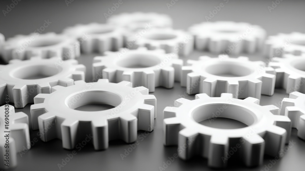 Poster clean automation hub icon concept with logic centric business model for streamlined operations and e