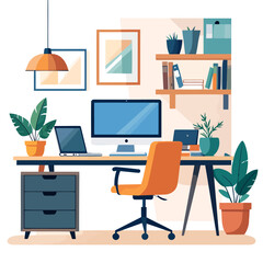 Modern Home Office Workspace Setup.