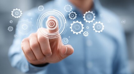 Clean automation hub icon concept with logic centric business model for streamlined operations and efficiency