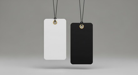 Blank Price Tags, Black and White.