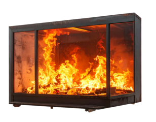 fire effect inside health scam visual, transparent background