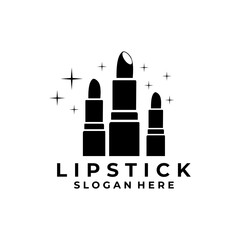 Beauty cosmetic logo design vector template. Lipstick logo design vector template