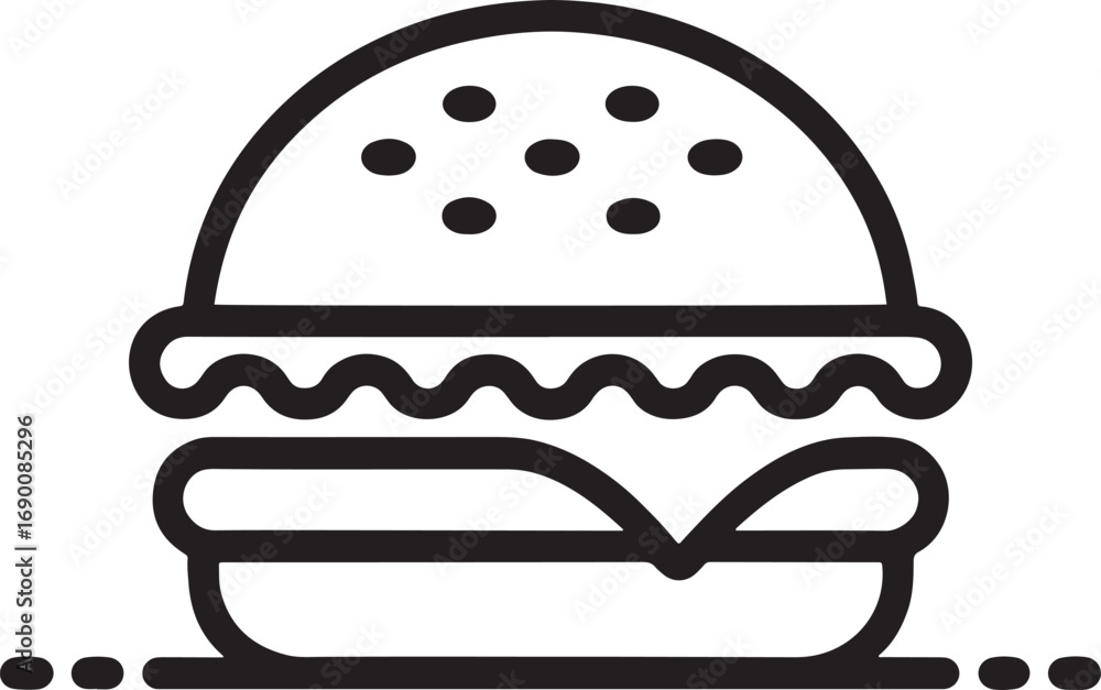 Poster minimalist burger icon a stylized representation of a classic fast food item with a clean and simple