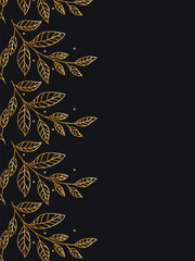 Elegant Golden Leaves on Dark Background