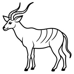 White Saola Vector Line Art