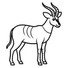 White Saola Vector Line Art