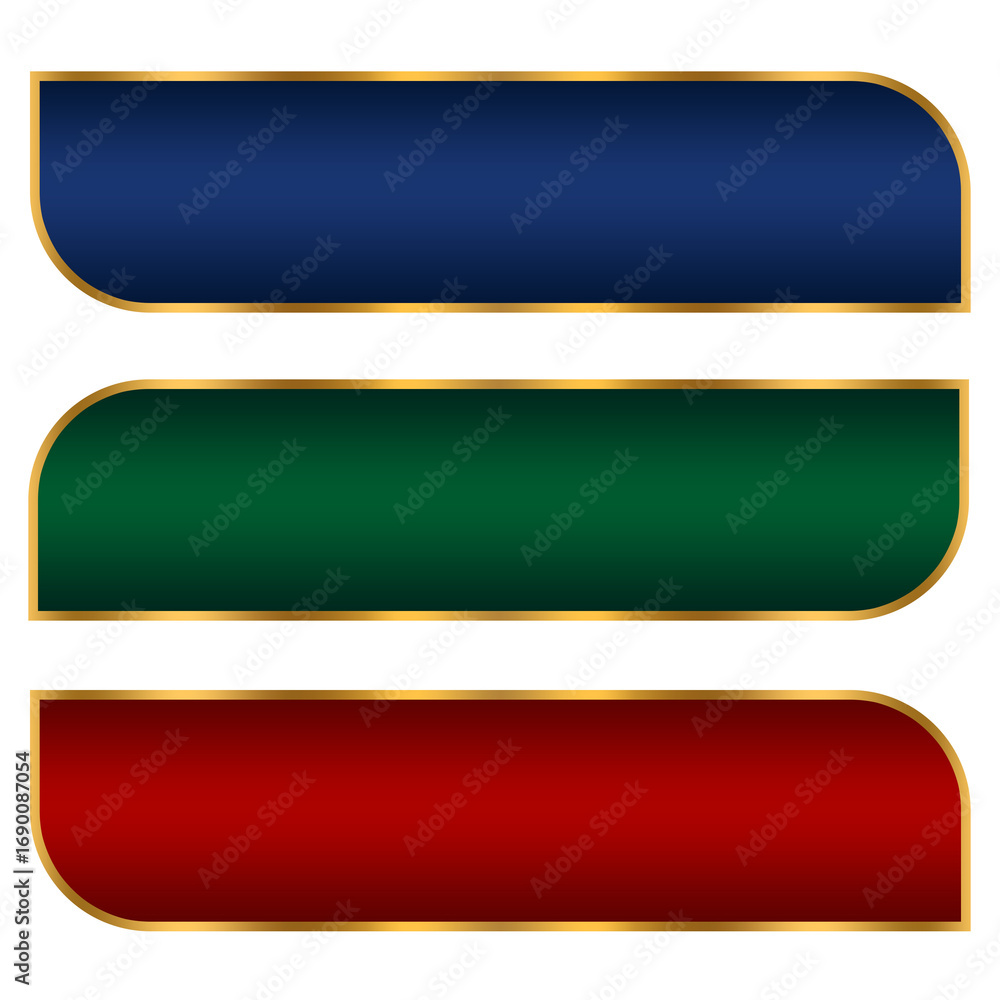 Aufkleber modern lower third set banner element png file with gold line element