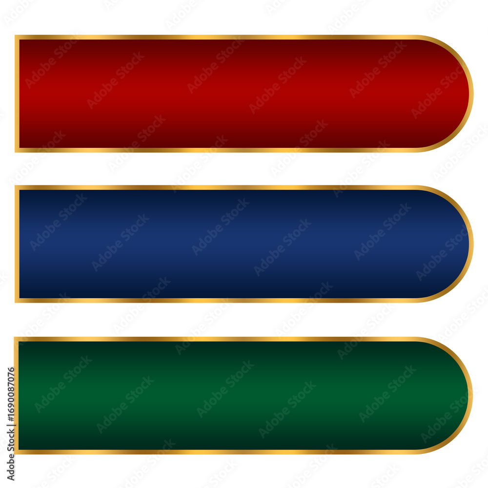 Aufkleber modern lower third set banner element png file with gold line element
