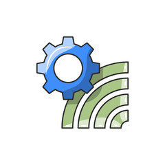 Settings Network Icon, Connection Outline for System UI