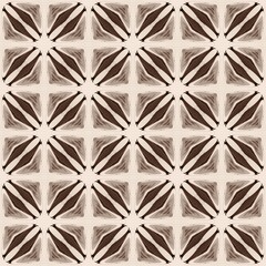 Fototapeta premium Abstract vintage black and white seamless geometric flower floral pattern background illustration with vintage textile decoration