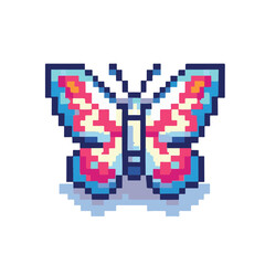 Pixel Art Butterfly Illustration A Vibrant, Colorful, and Whimsical Insect Design