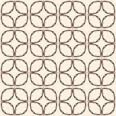Vintage illustration of a seamless geometric pattern with circles creating a mosaic-like texture perfect for fabric, wallpaper, or any creative decoration