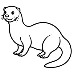 Fototapeta premium White Sea Otter Outline Design