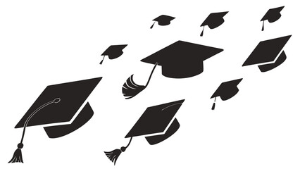Graduation caps celebration achievement success education academic degree ceremony commencement college university school learning knowledge wisdom future opportunity graduate graduation day mortarbo.