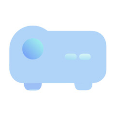 Fototapeta premium Minimalist projector icon with blue gradient 