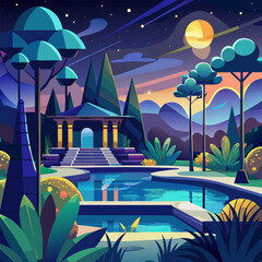 Fototapeta premium tropical island with palm trees and sea