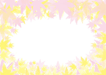 Watercolor-style autumn leaves frame06