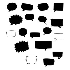 Black speech bubble collection. Set of speech bubble. Speech bubble comic