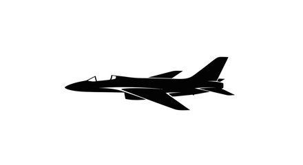 Silhouette of a Classic Jet Fighter Aircraft.