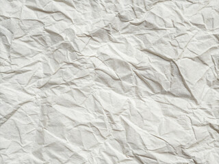 White Crumpled Paper Texture with Folds and Wrinkles