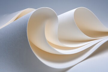 Elegant White Paper Texture With Curves And Soft Light
