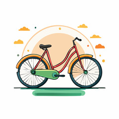 Fototapeta premium Colorful Flat Illustration Of A Classic Bicycle