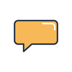 Simple Yellow Speech Bubble with Dark Blue Outline Icon