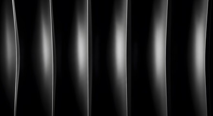 Naklejka premium Abstract dark background with vertical metallic stripes and subtle light reflections, creating a sense of depth and texture