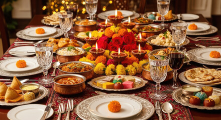 Fototapeta premium close up of sweets for diwali festival