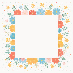 Colorful Floral Square Frame Design