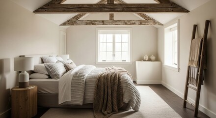 Cozy Bedroom Interior With Natural Elements And Neutral Tones