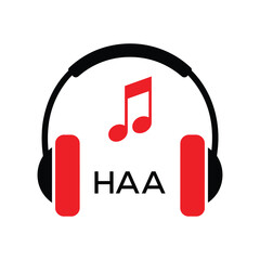 HAA Headphone  Company logo. HAA Music logo design for entrepreneur and business. HAA best Branding icon.
