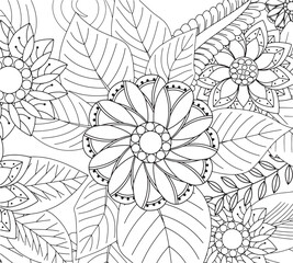 Kindergarten flower coloring 